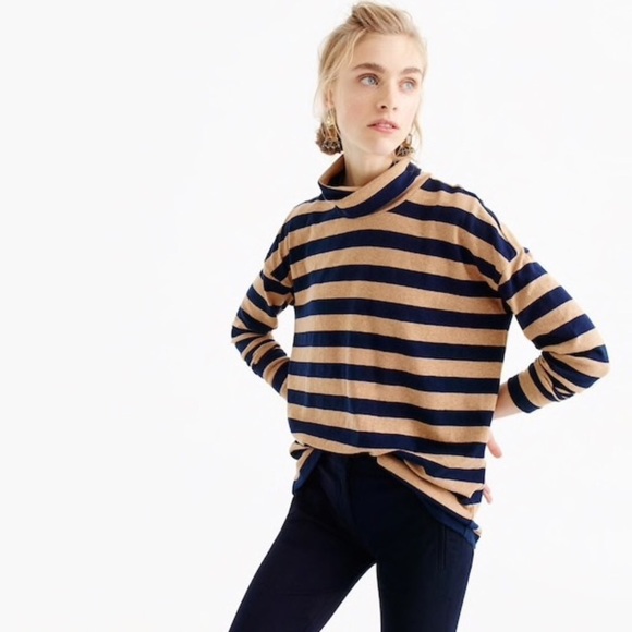 J. Crew Tops - J. Crew Oversized Striped Turtleneck